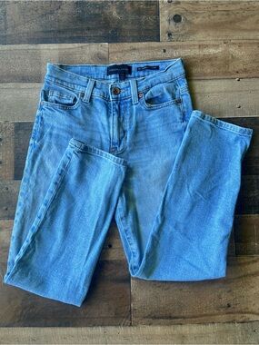 Kendall & Kylie Light Blue High-Rise Women’s Straight Blue Jeans | 1